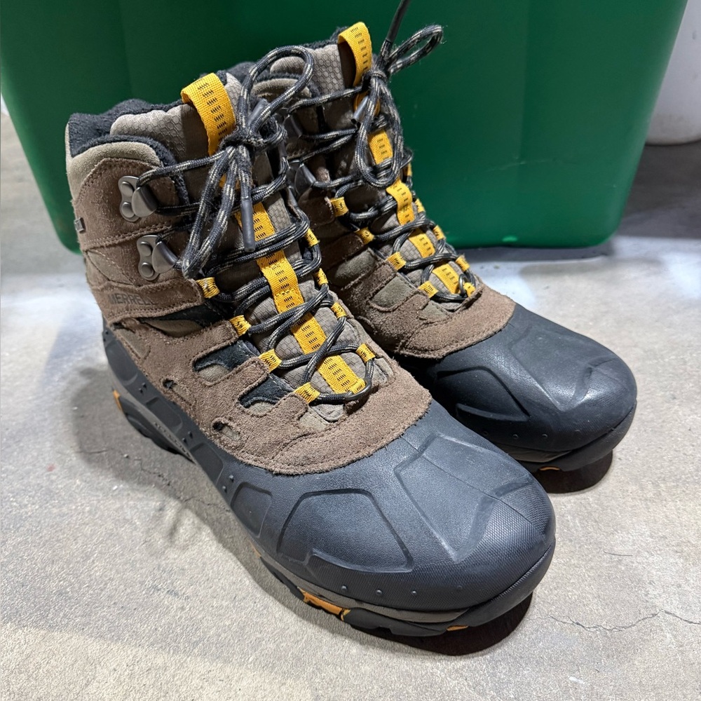 Merrell Stone Moab Polar Waterproof Insulated Boots Brown Mens 11.5 J41915